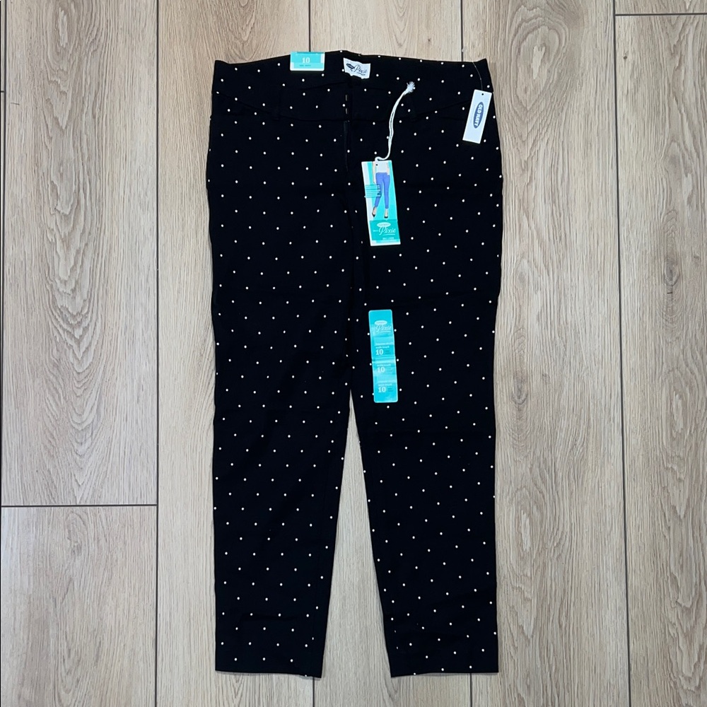 Old Navy Black Pixie Polka Dot Ankle Pants - NWT - Picture 8 of 9
